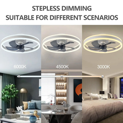 Smart Remote Control Ceiling Fan with LED Lighting Ceiling Fan with Lights Remote Control Ceiling Light for Living Room