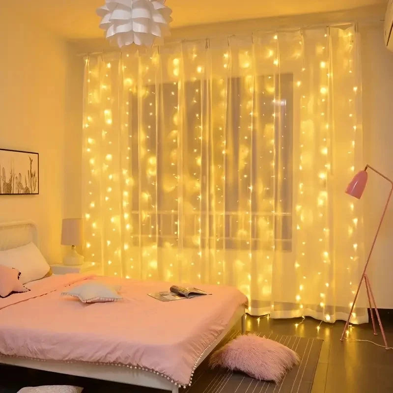 USB String Lights Holiday Wedding Fairy Light Garland Lights for Bedroom 3/4/6M Remote Control Curtain LED Christmas Decoration