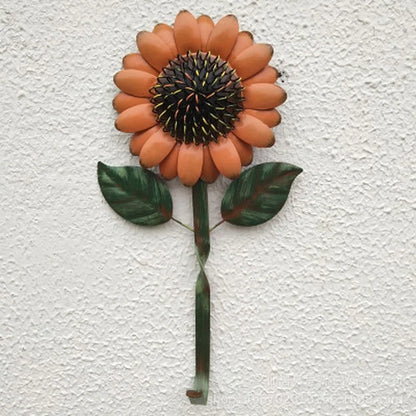 Hierro girasol puerta colgante artesanía Retro pared arte colgante gancho jardín decoración del hogar