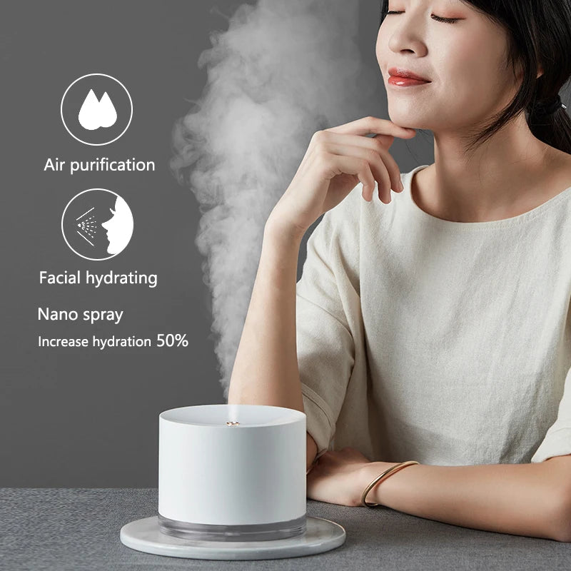 Humidificateur d'air Portable sans fil, 2000mAh, Rechargeable par Usb, diffuseur électrique, brumisateur frais, lampe de nuit pour la maison