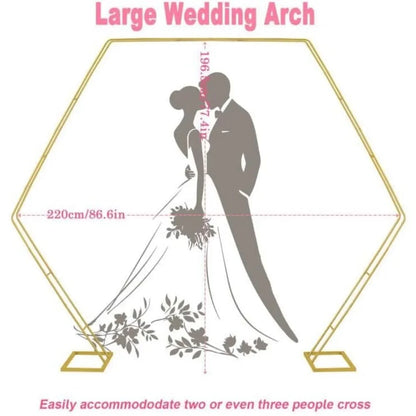 Wedding Arch 7.2FT, Heptagonal Metal Balloon Arch Stand, Wedding Arch Arbor Backdrop Stand for Garden Wedding Party