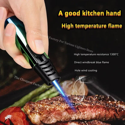 Metal Gradual Change Spray Gun Lighter Kitchen Small Home Tools Outdoor BBQ Lighter Practical Gadgets Gifts Smoking Accessories