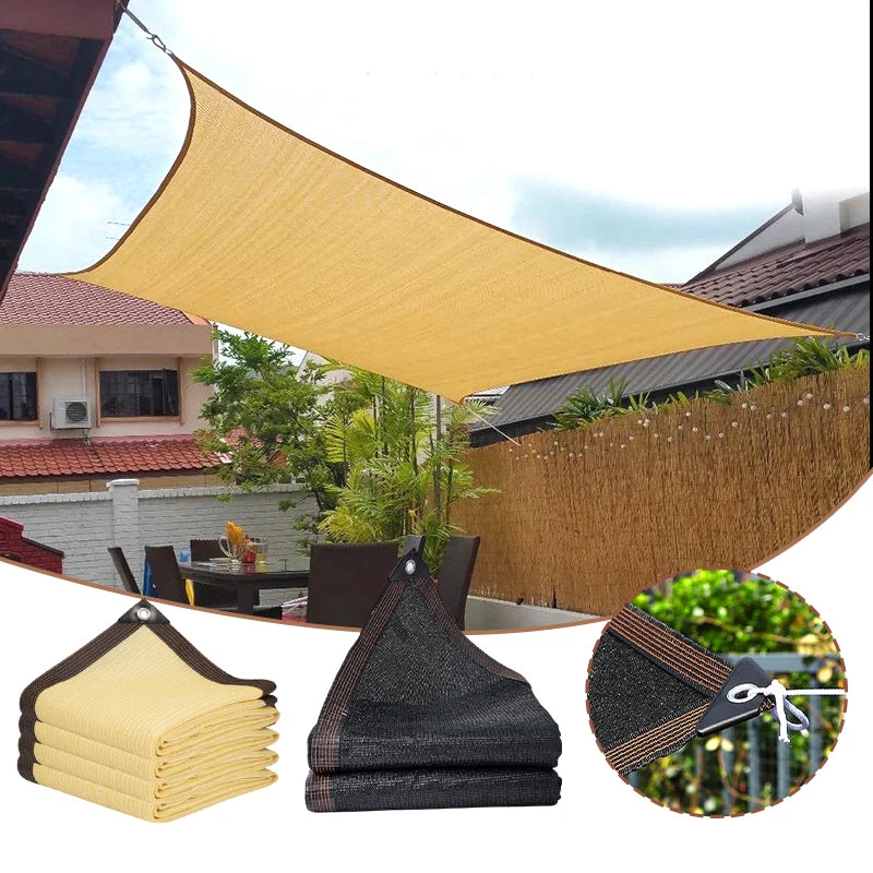 Outdoor Garden Sunshade Net Pergola Canopy Swimming Pool Awning Net Sun Protection Car Canvas Shading Net Summer Sunscreen Cover