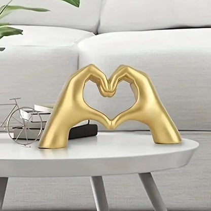 1pc Gesture Decoration, Heart Finger Statue Modern Art Sculpture Personalized Home Decor