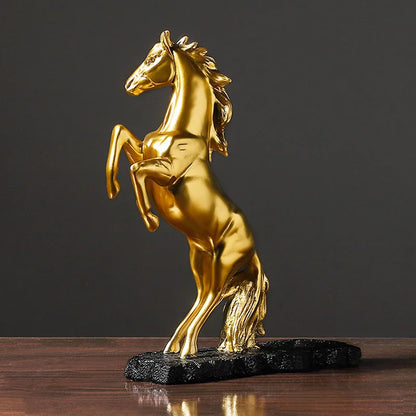 SAAKAR Resin Golden Warhorse Wine Rack Figurines Horse Bottle Holder Storage Decoration Accessorie Collection Home Interior Item