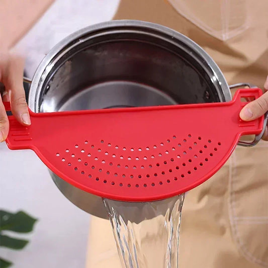 Silicone Pan Pot Strainer Pot Strainer Pan Drainer Pasta Spaghetti Practical Draining Tool For Home Kitchen Easy Draining