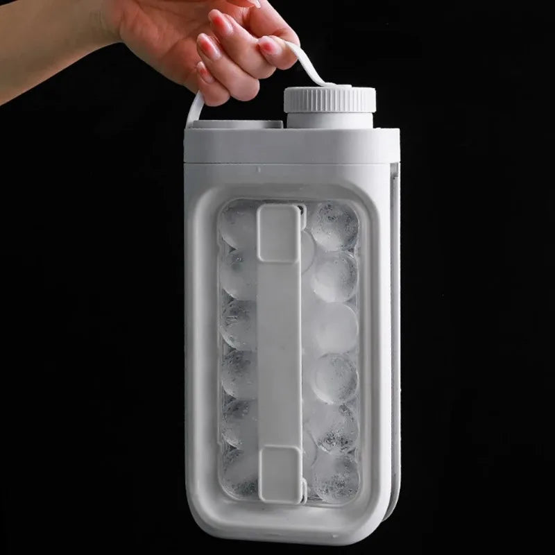 2 In 1 Multi-Function Ice Ball Maker Portable Silicone Kettle 17 Grid Ice Maker Container Pot Kitchen Bar Gadgets Ice Cube Mold