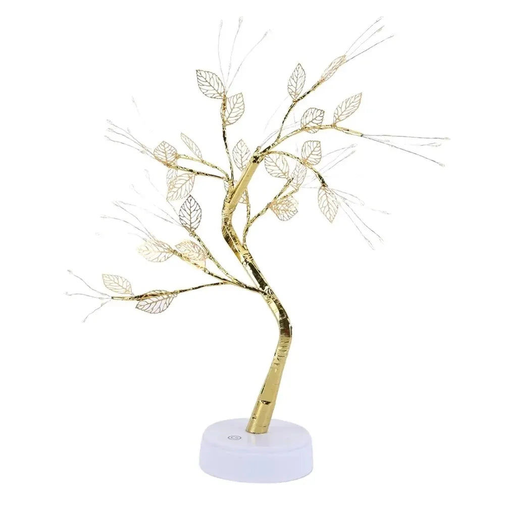 LED Rose Leaf Table Lamp USB Christmas Tree Fairy Light Night Lights Home DIY Party Wedding Bedroom Decoration Mother's Day Gift