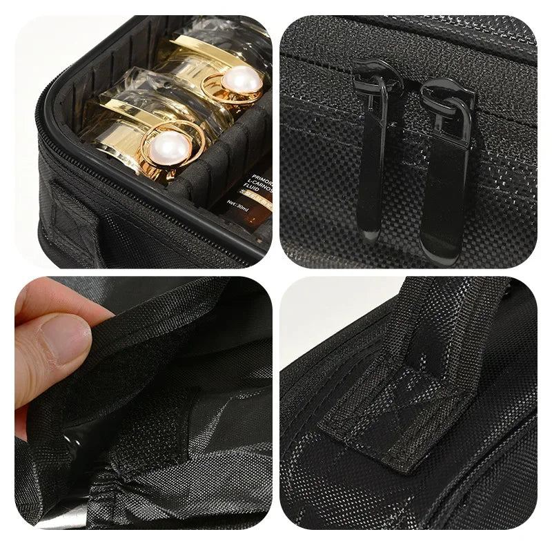 Professional Makeup Bag for Women Travel Waterproof Necessary Beauty Brush Embroidery Tool Storage Cosmetic Case Makeup Box