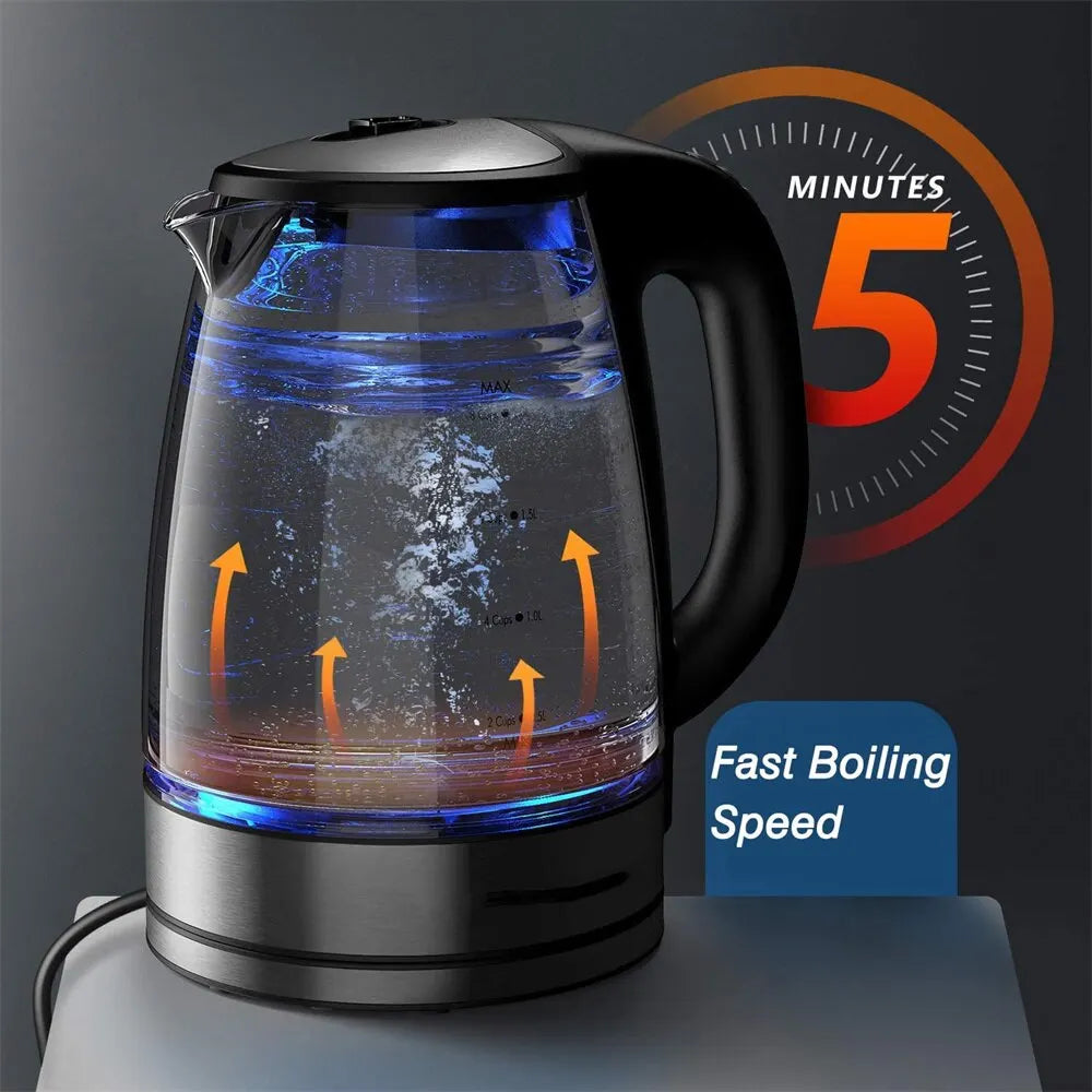 DEVISIB Electric Kettle Temperature Control 4Hours Keep Warm 2L Glass Tea Coffee Hot Water Boiler Food Grade 304 Stainless Steel