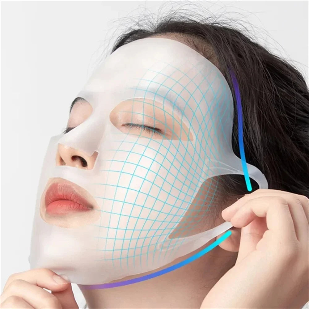 3D Silicone Face Mask Women Skin Care Moisturizing Lifting Firming Anti Wrinkle Reusable Gel Sheet Mask Facial Skin Care Tool