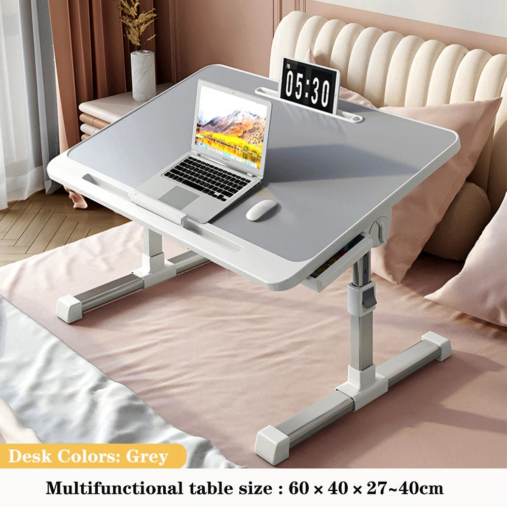 Laptop Bed Tray Table, Adjustable Laptop Bed Table,Portable Standing Desk with Storage Drawer,Foldable Lap Tablet Table for Sofa