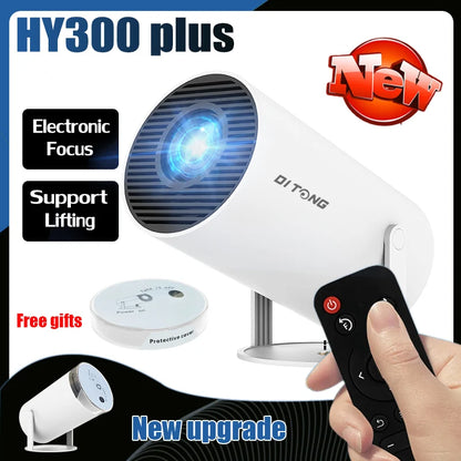 DITONG HY300 Plus Projector 4K HD Android LED Video Home Theater Cinema Phone Mini Proyectores for movies Upgraded version