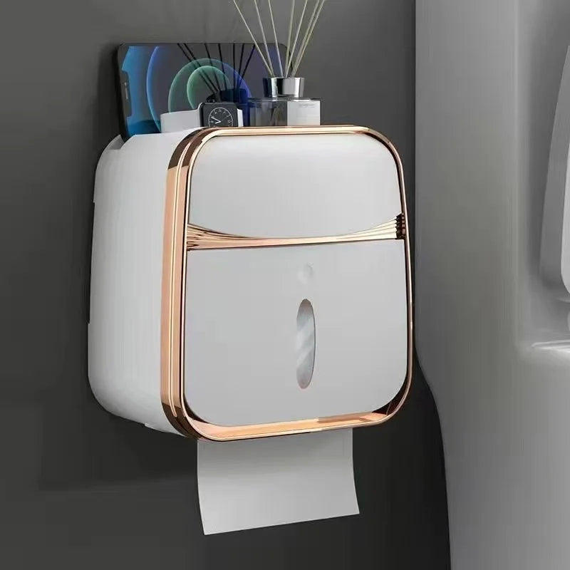 Estante para inodoro, lavabo montado en la pared, gabinete de almacenamiento para inodoro, estante de almacenamiento de pañuelos sin perforaciones, estante de pared, accesorios de baño