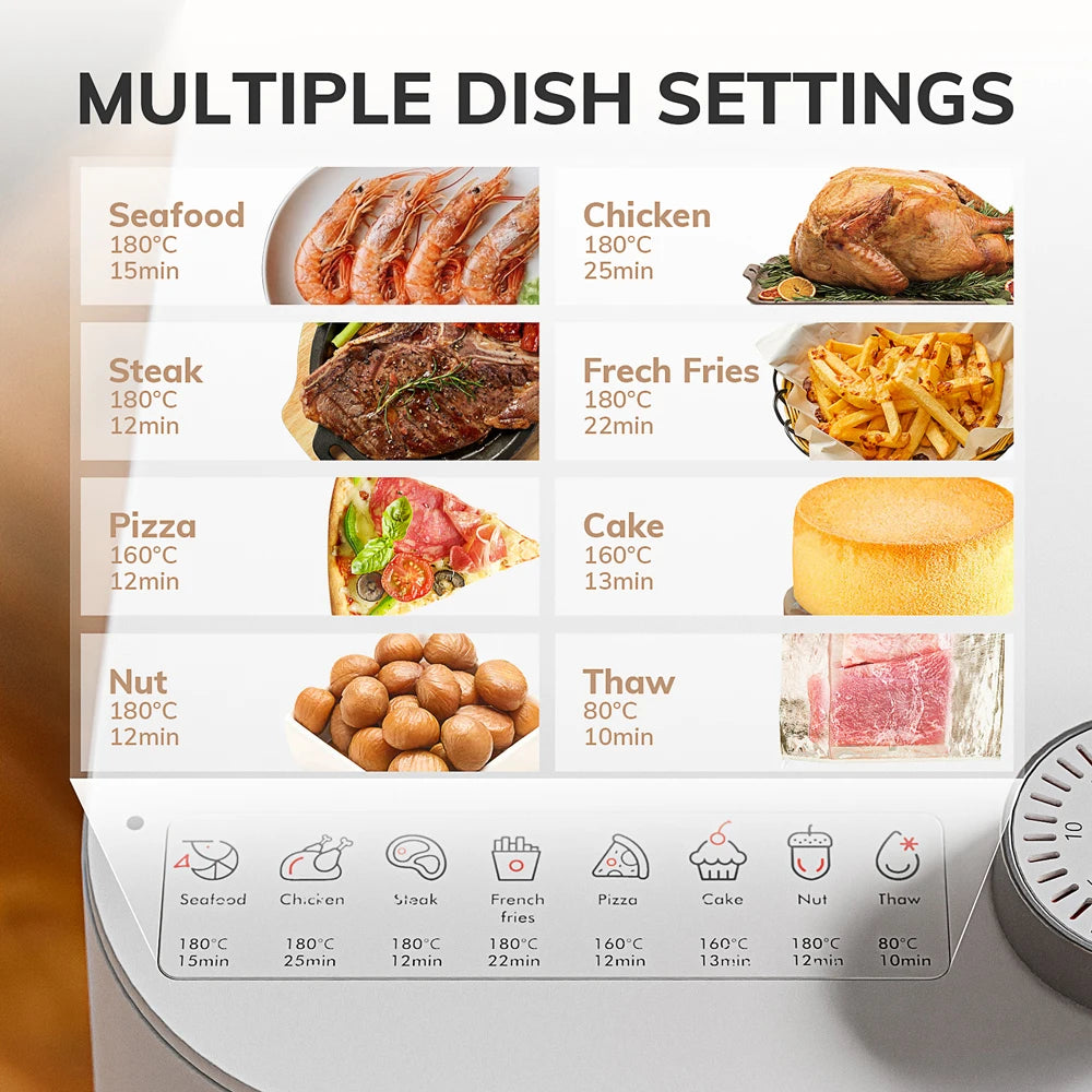 MIUI – friteuse à Air sans huile, 3,5 l, pour la cuisine domestique, friteuse électrique mécanique, cuisson sans huile, frites/poulet entier, classique