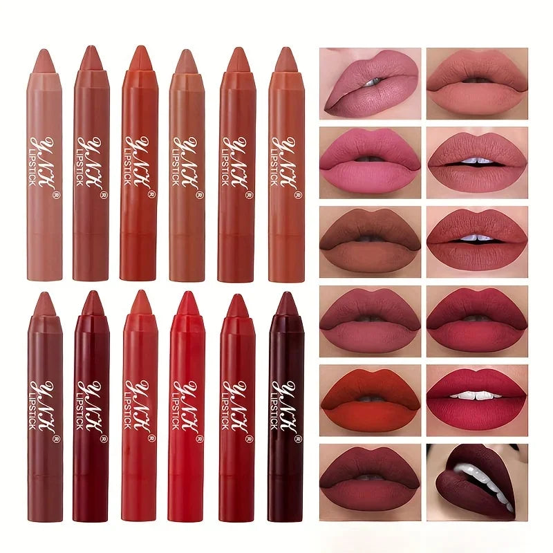 Nude Velvet Matte Lipstick Long Lasting Waterproof Rendering Non-stick Cup Makeup Lip Glaze Lips Liner Pencil Woman Cosmetics