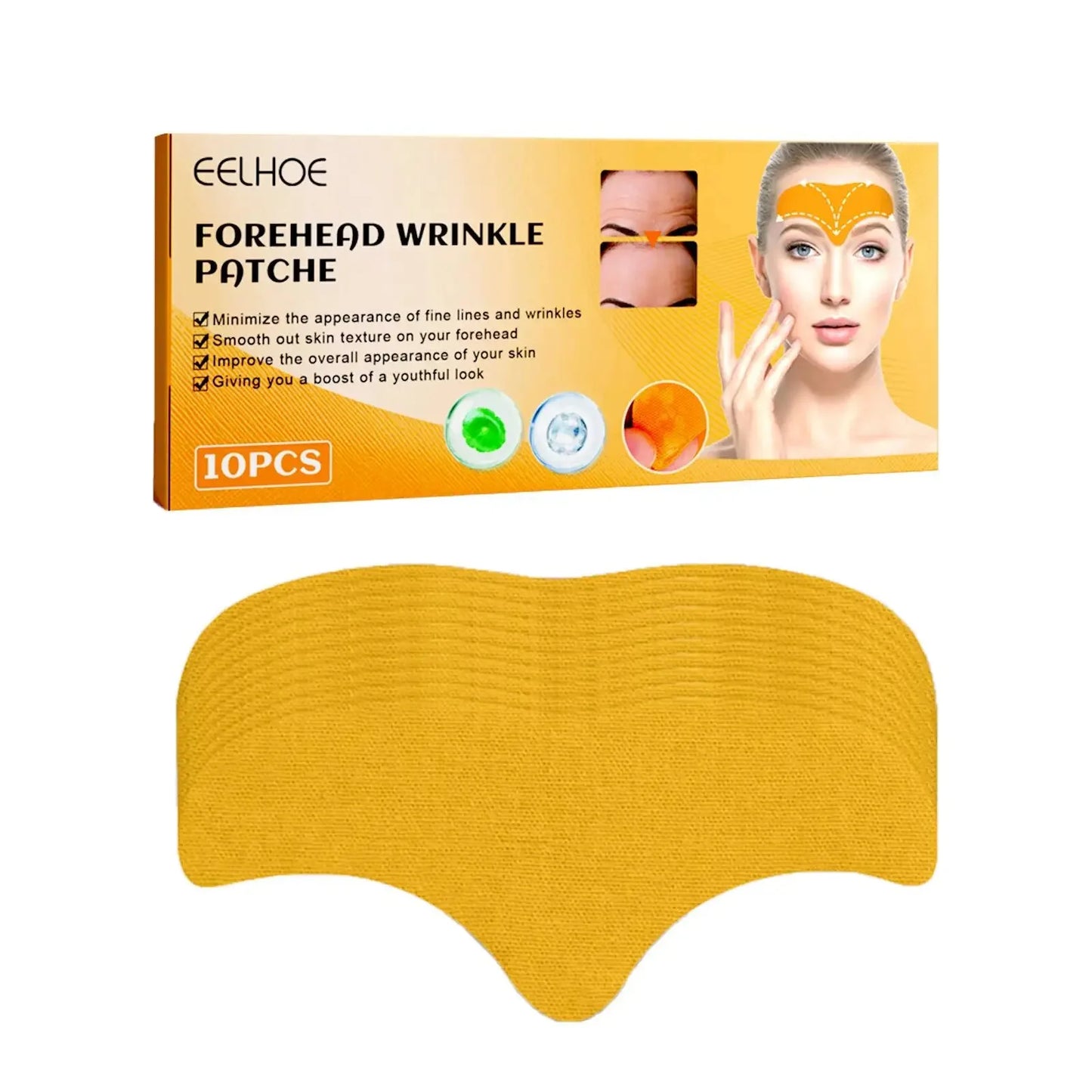 10pcs/box Anti-wrinkle Forehead Line Removal Gel Patch Firming Mask Frown Lines Face Skin Care Stickers Anti-aging Collagen