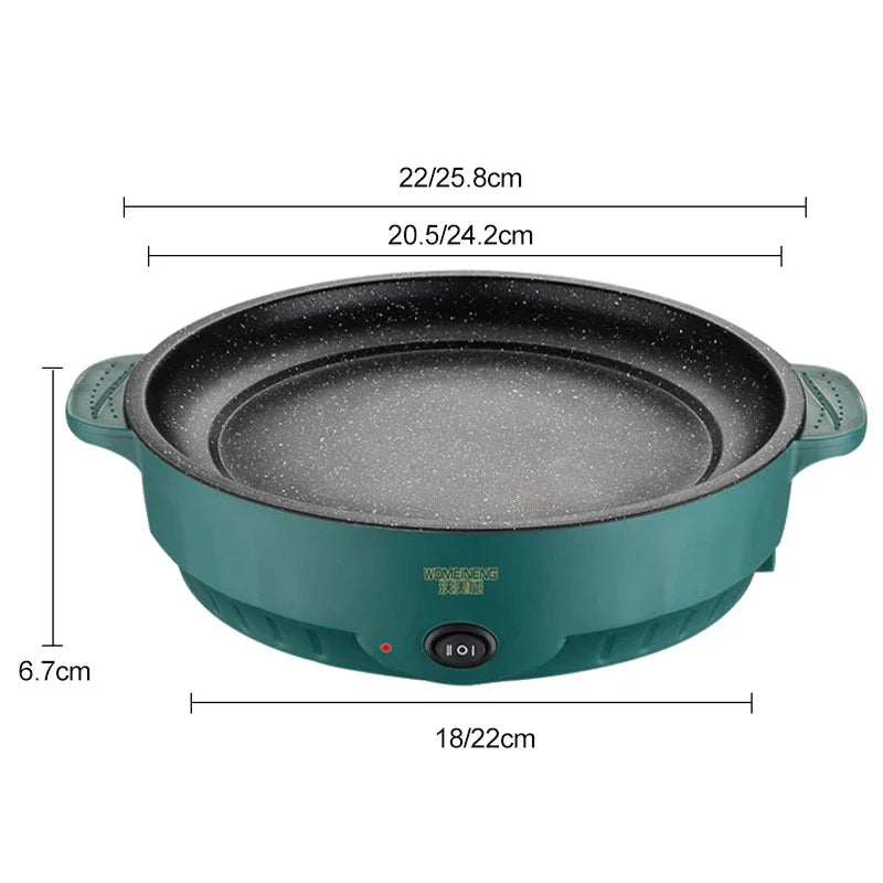 Multifunction Electric Frying Pan Household Barbecue Steak Fish Frying Pan Skillet Non-stick Cooking Machine For Kitchen Camping