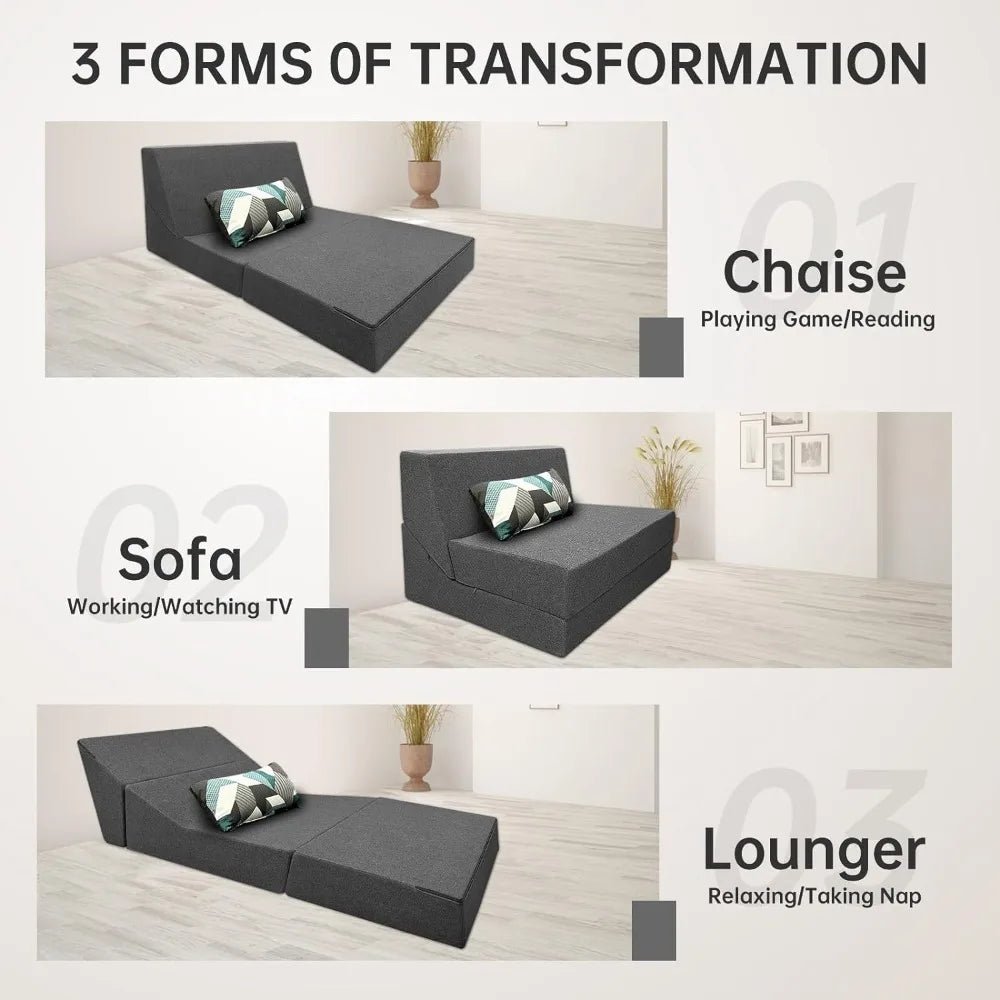 Living Room Sofa Folding Memory Sponge with 2 Pillows Sofa Convertible Mattress Washable Bedspread Living Room Decor