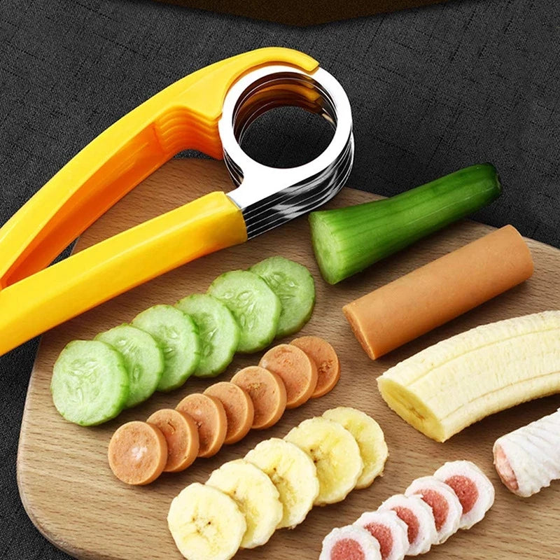 Trancheur de banane manuel, Gadgets de cuisine, hachoir à saucisses, coupe-fruits, légumes, concombre, coupe-salade, outil de cuisine, Gadget domestique, 1 pièce