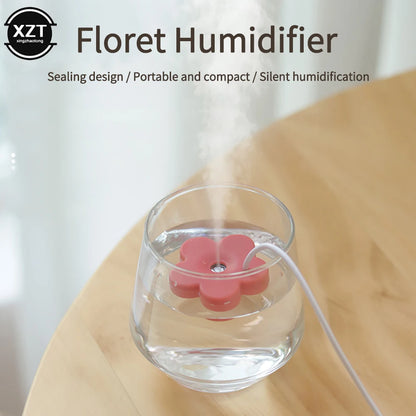 Humidificador creativo de flores pequeñas, difusores portátiles ultrasónicos de aromaterapia para purificador de plantas domésticas