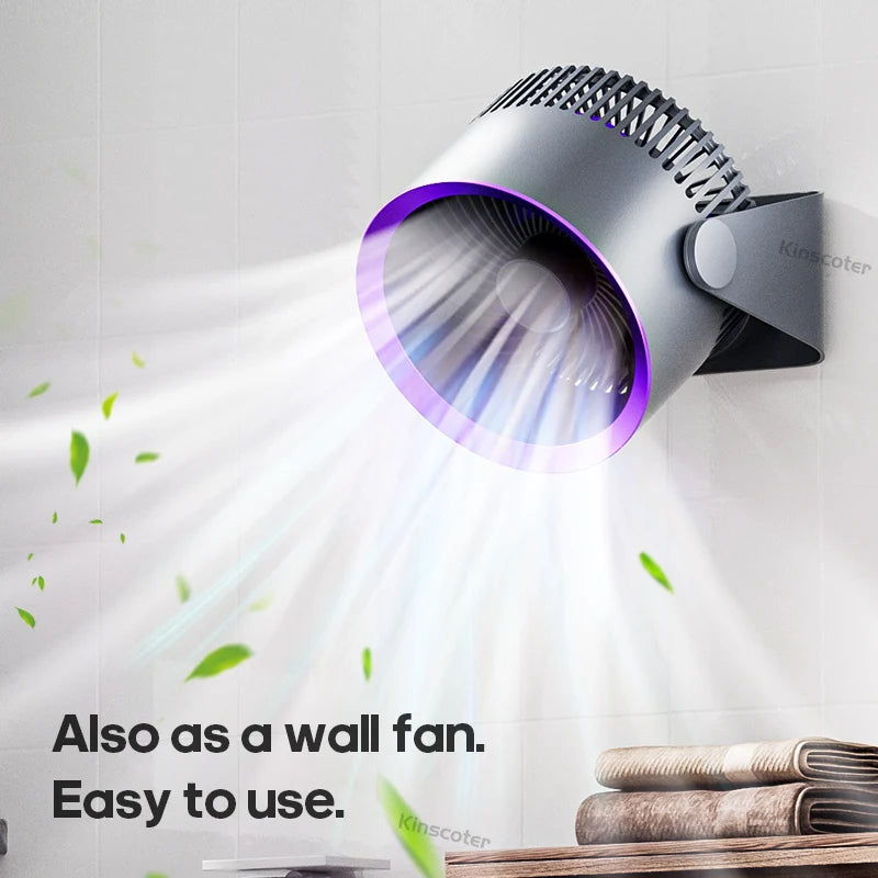 Cordless Kitchen Wall Mount Electric Fan, 4000mAh USB Home Desktop Air Cooler Air Conditioner, Toilet Air Circulator Fan