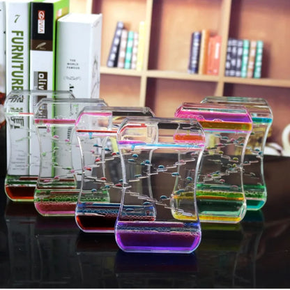 Creatived Dripping Oil Liquid Hourglass Dynamic Oil Leak Motion Bubble Stress Reliever Desktop Ornaments Office Home Decoration