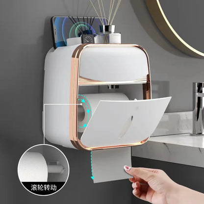 Toilet shelf Wall mounted washstand Toilet storage cabinet Perforated free tissue storage shelf wall shelf bathroom accessories