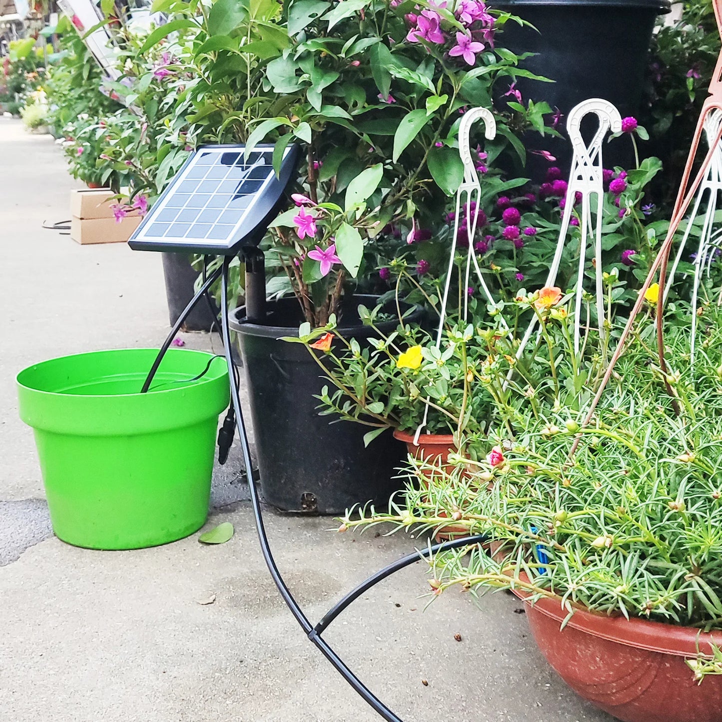 Solar Auto Watering System Automatic Drip Irrigation Kit Self Watering Device with Timer for Plants in Patio Balcony Green House