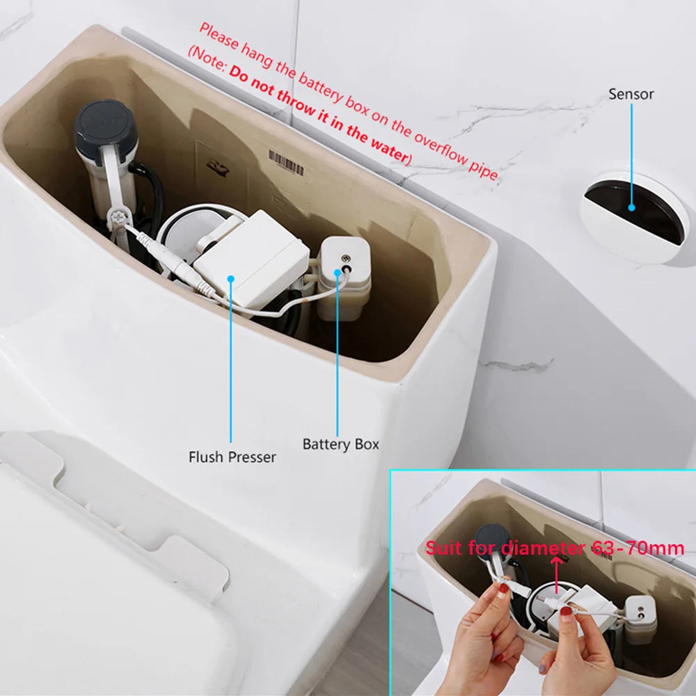 Sensor de descarga automática para inodoro, válvula de descarga inalámbrica inteligente infrarroja, Sensor de defecación para el hogar, accesorios de baño