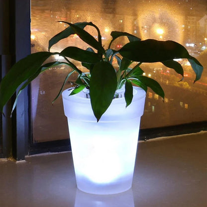 Illuminated Plant Pot Flower Pot With LED Solar Lighting Transparent Flower Basket Lamp Modern Plant Vase Landscape Garden Decor