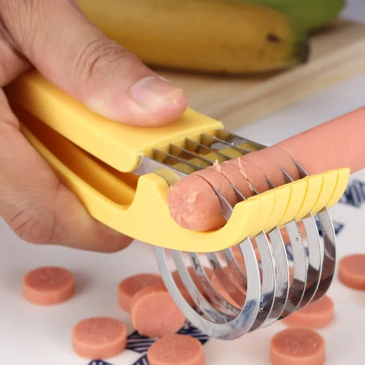 1PC Kitchen Gadgets Manual Banana Slicer Sausage Chopper Fruit Cutter Vegetable Cucumber Salad Cutter Cooking Tool Home Gadget