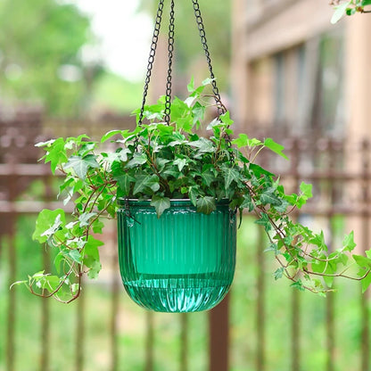 Transparent Hanging Flowerpot Plant Vases Indoor Self-Watering Wall Hanging Flower Basket Home Balcony Decor Outdoor Balconies