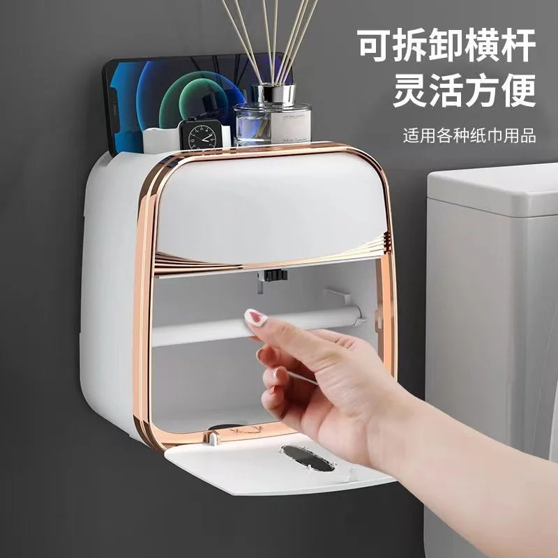 Toilet shelf Wall mounted washstand Toilet storage cabinet Perforated free tissue storage shelf wall shelf bathroom accessories