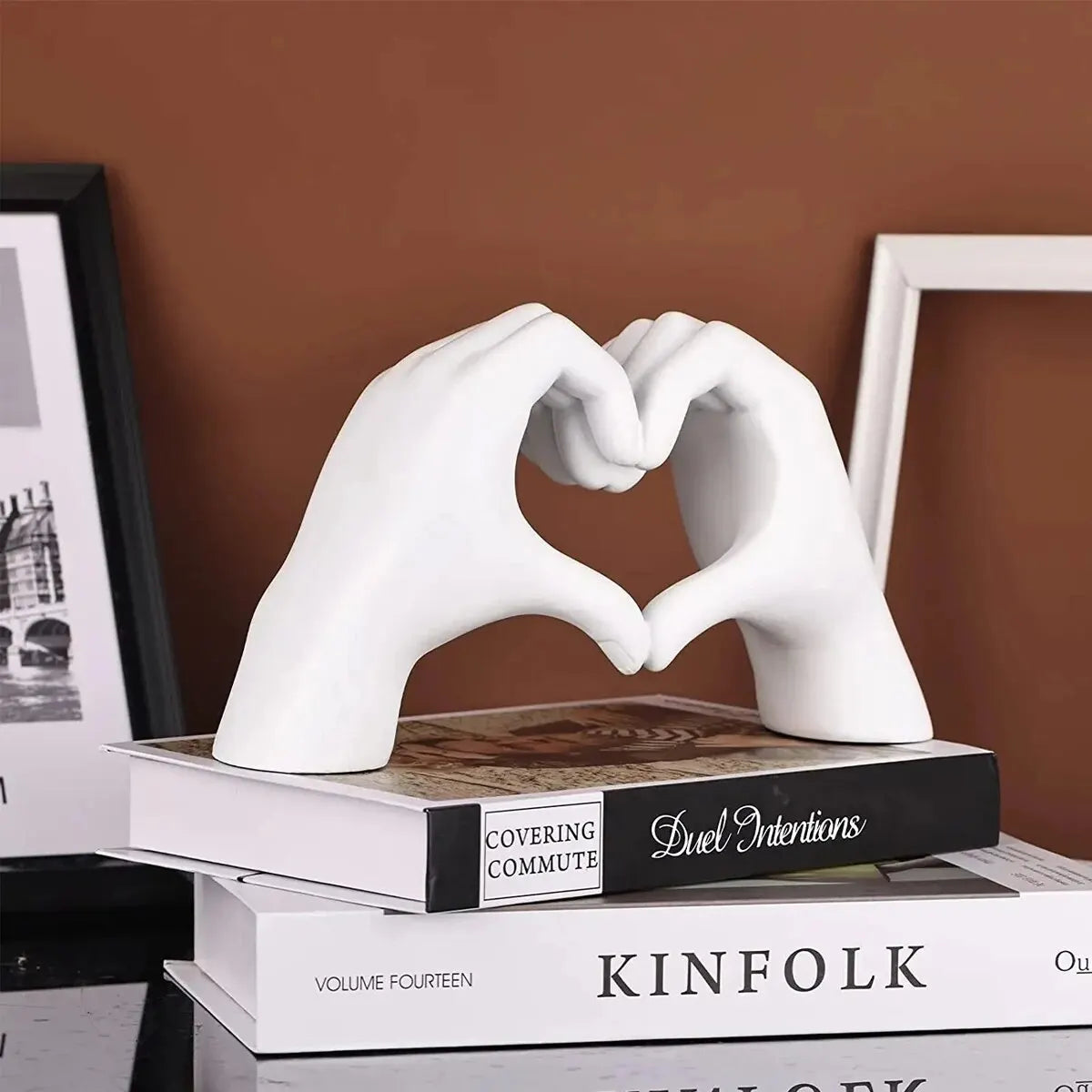 1pc Gesture Decoration, Heart Finger Statue Modern Art Sculpture Personalized Home Decor