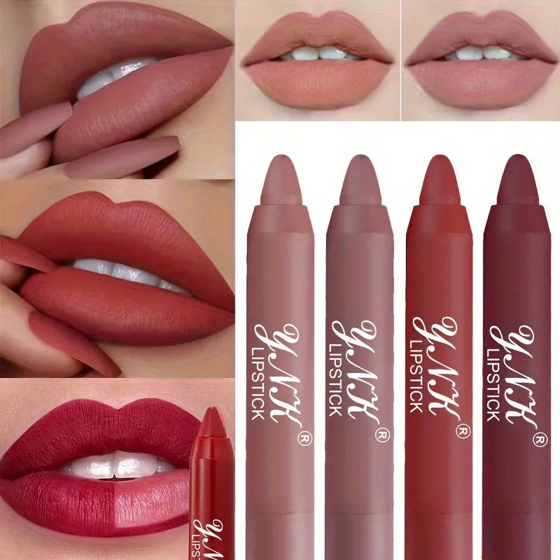 Nude Velvet Matte Lipstick Long Lasting Waterproof Rendering Non-stick Cup Makeup Lip Glaze Lips Liner Pencil Woman Cosmetics