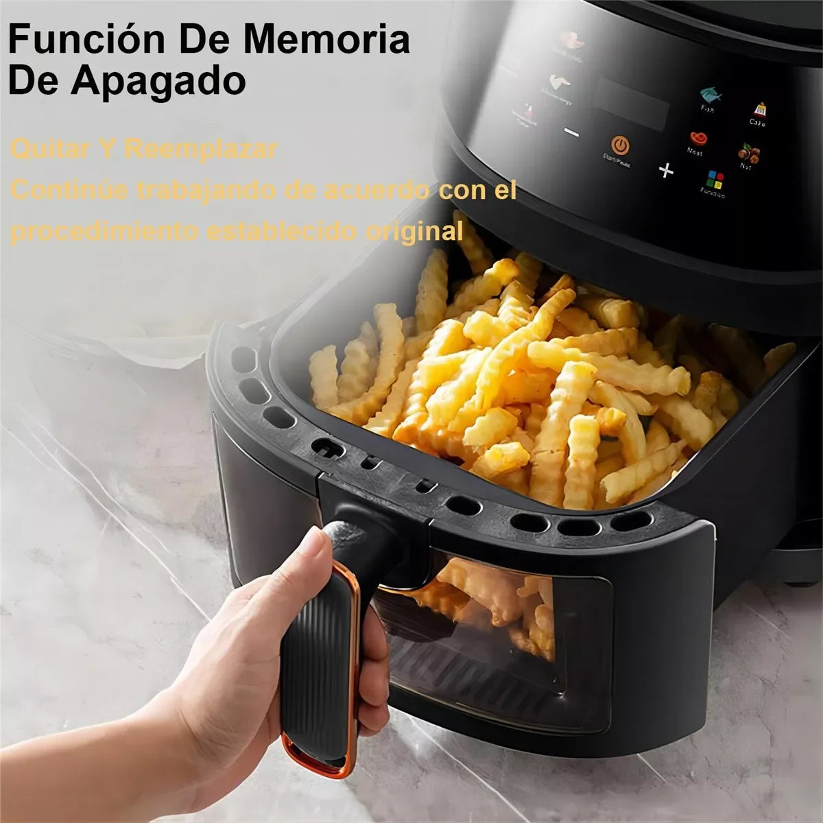 Freidora Aire 8L 2400W Con Pantalla Tactil Regulación De Temperatura Y De Visualización Air Fryer Programable (8 Litros)