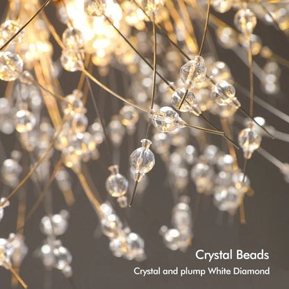 2024 Crystal Dandelion Ceiling Lighting Chandelier Lamp For Living Room Dining Home Postmodern Design Style G9 Bulb High-end