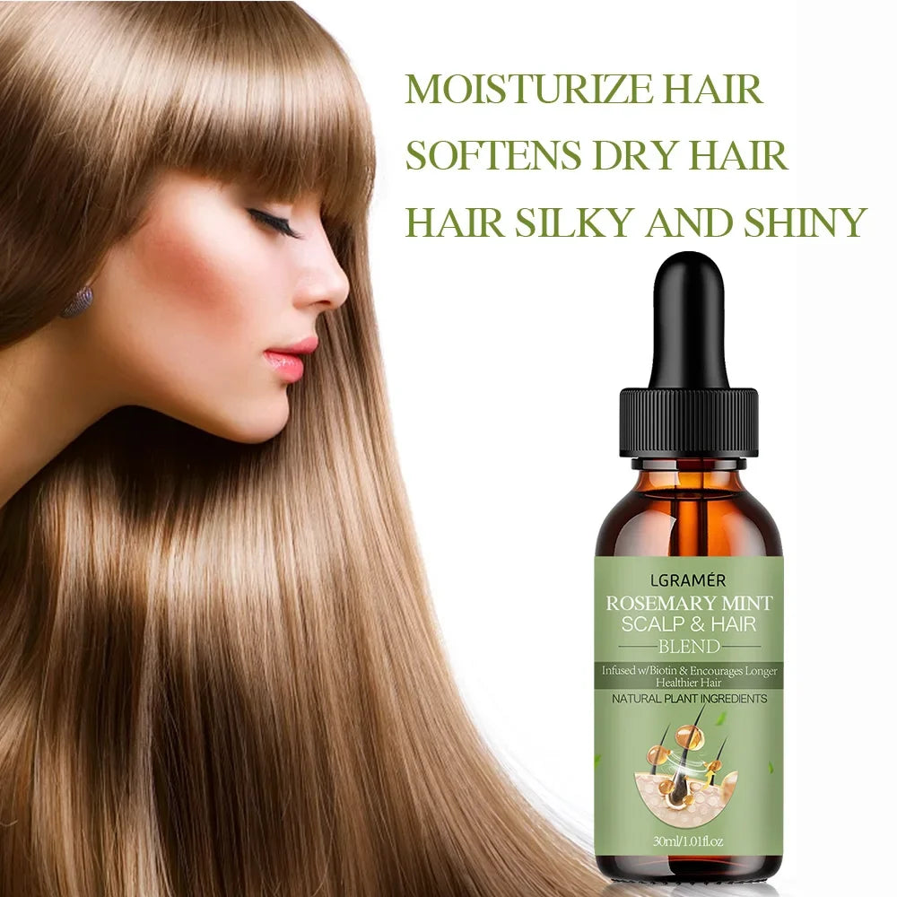 LGRAMER Rosemary Hair Essential Oil Deeply Nourishes The Scalp, An Organic Essential Oil That Maintains and Enhances Hair