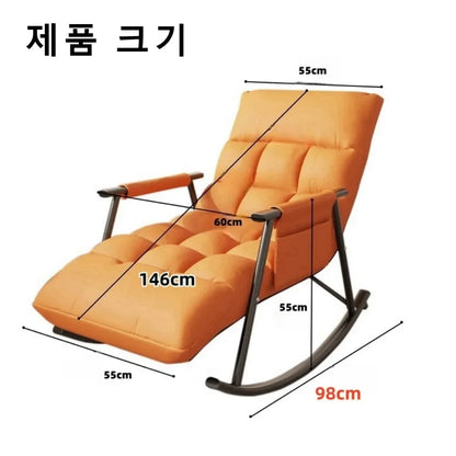 Lazy Rocking Chair Washable Technology Cloth Recliner Chair 5 Angle Adjustment Detachable Relaxation And Comfort Lounge Chairs