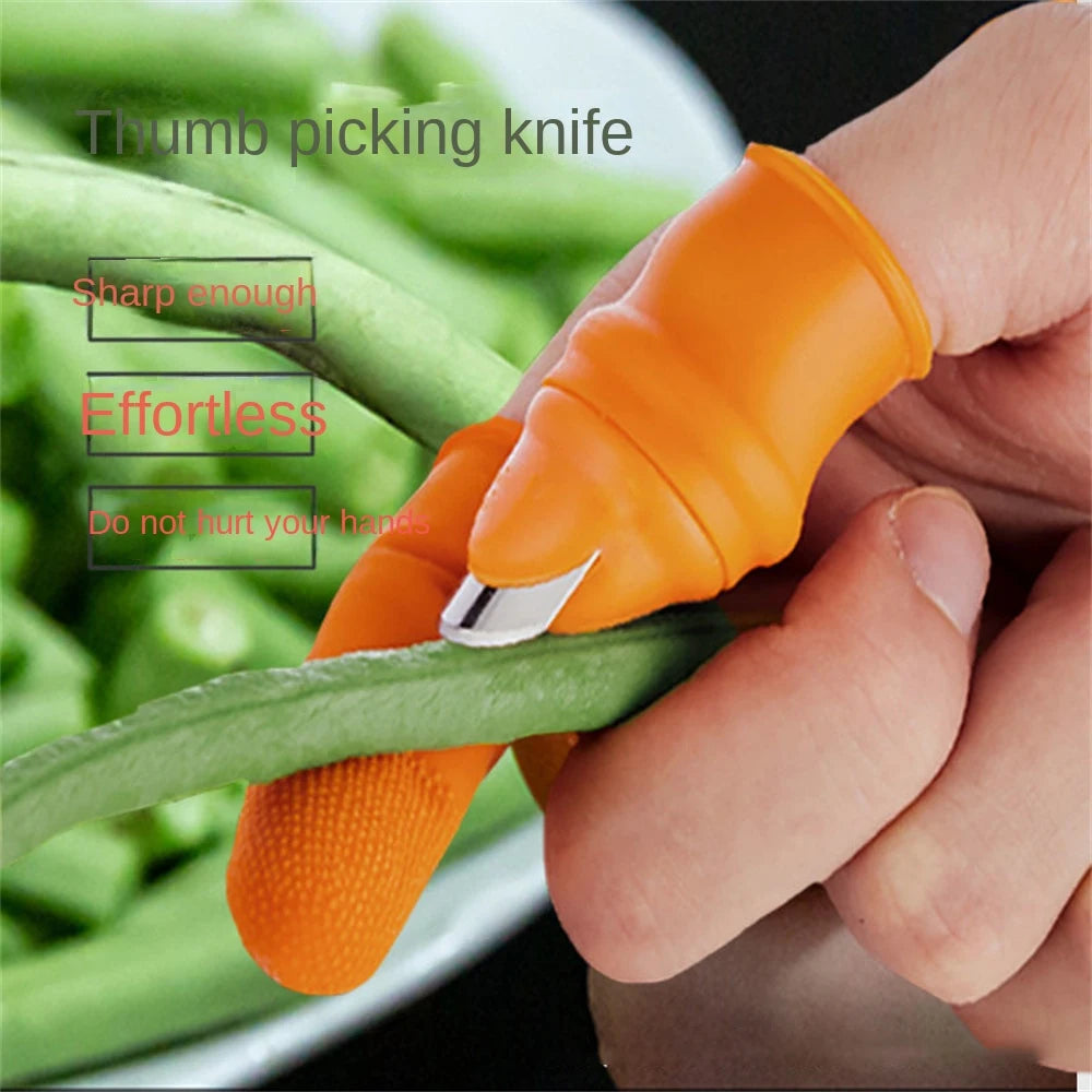 Finger Harvest Knife Protective Fingertip Rubber Cover Thumb Cutter Separator Vegetable Picking Device Home Gardening Tools