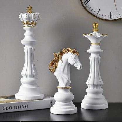 SAAKAR International Chess Resin Decorative Ornaments Home Interior Office Figurines King Queen Knight Statue Collection Objects