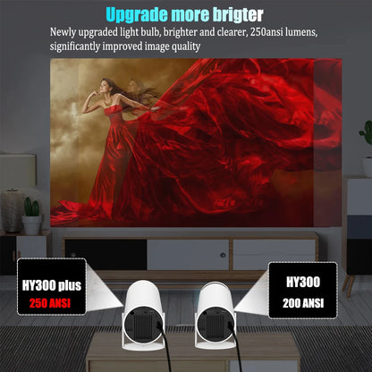 DITONG HY300 Plus Projector 4K HD Android LED Video Home Theater Cinema Phone Mini Proyectores for movies Upgraded version