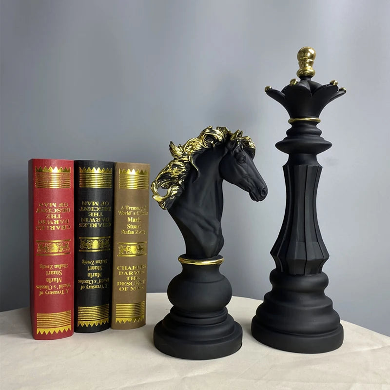 SAAKAR International Chess Resin Decorative Ornaments Home Interior Office Figurines King Queen Knight Statue Collection Objects