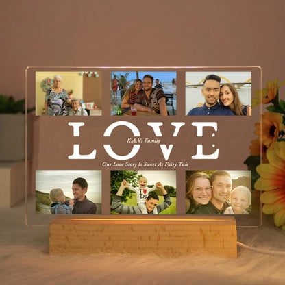 Personalized Custom Photo Text 3D Acrylic Lamp Customized Bedroom NightLight for MOM DAD LOVE Family Friend Birthday Day Gift