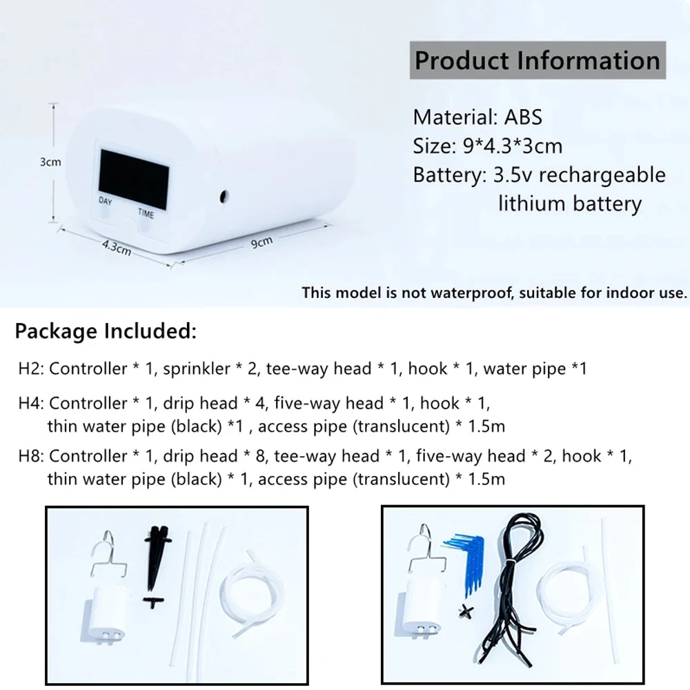 2-8 Head Self-Watering Kits Intelligent Drip Irrigation Automatic Watering System Kits Plant Watering Spike Device Water Dripper