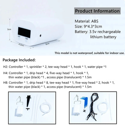 2-8 Head Self-Watering Kits Intelligent Drip Irrigation Automatic Watering System Kits Plant Watering Spike Device Water Dripper