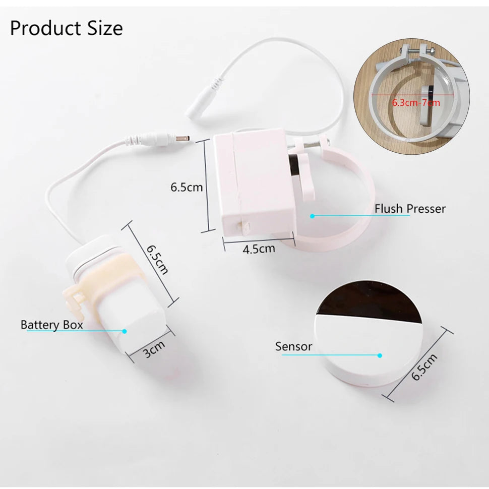 Toilet Automatic Flushing Sensor Infrared Smart Wireless Flush Valve Household Defecation Sensor Flusher Bathroom Accessories