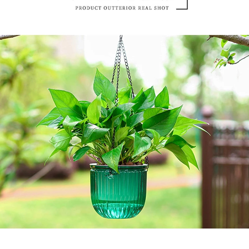 Transparent Hanging Flowerpot Plant Vases Indoor Self-Watering Wall Hanging Flower Basket Home Balcony Decor Outdoor Balconies