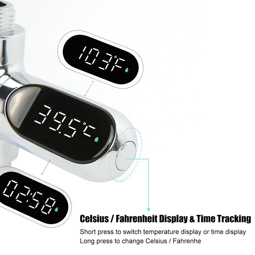 Hot Tub Water Temperature Monitor Electricity Home LED Display Shower Faucets Water Thermometer Bathing Temperature Meter